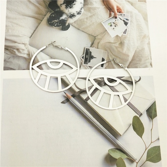 Urban Outfitters Jewelry - Minimalist Artists Eyes Hoop Earrings